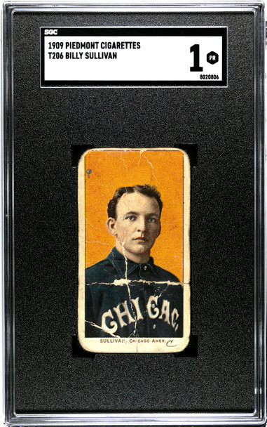 1909 T206 Billy Sullivan SGC 1 front of card