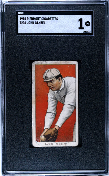 1910 T206 John Ganzel Piedmont 350 SGC 1 front of card