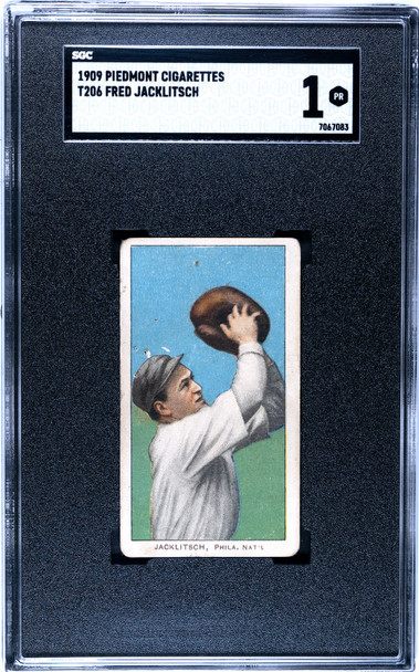 1909 T206 Fred Jacklitsch Piedmont 150 SGC 1 front of card
