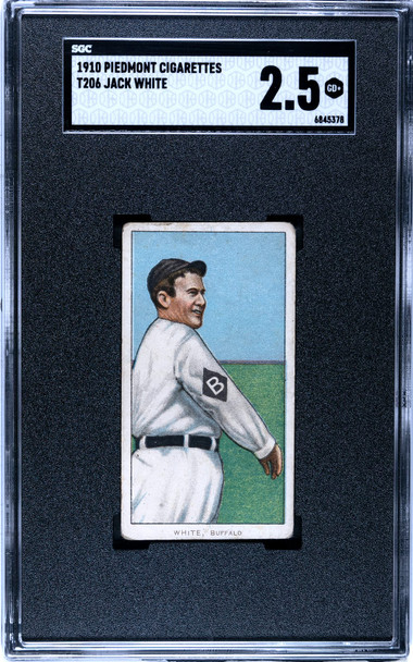 1910 T206 Jack White Piedmont 350 SGC 2.5 front of card