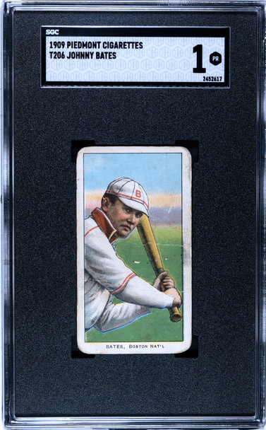 1909 T206 Johnny Bates Piedmont 150 SGC 1 front of card
