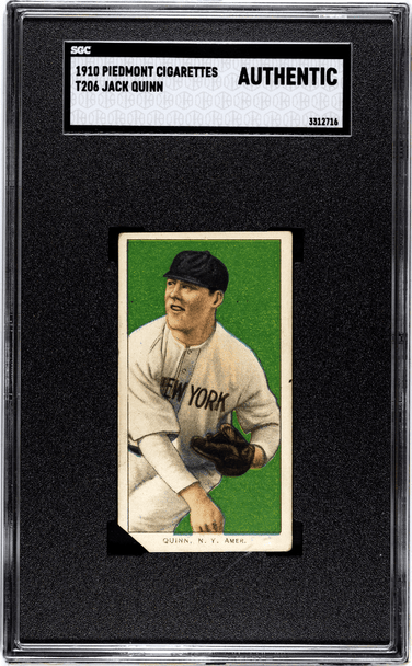 1910 T206 Jack Quinn Offset Ink Piedmont 350 SGC A front of card