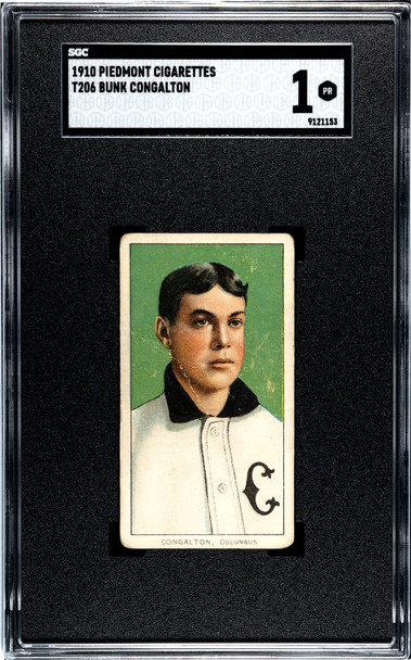 1910 T206 Bunk Congalton Piedmont 350 SGC 1 front of card