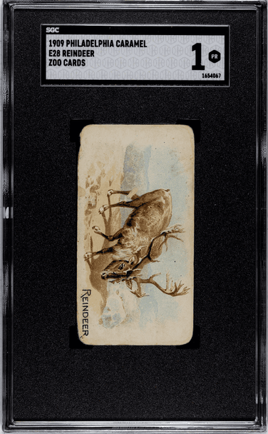 1909 E28 Philadelphia Caramel Reindeer Zoo Cards SGC 1 front of card