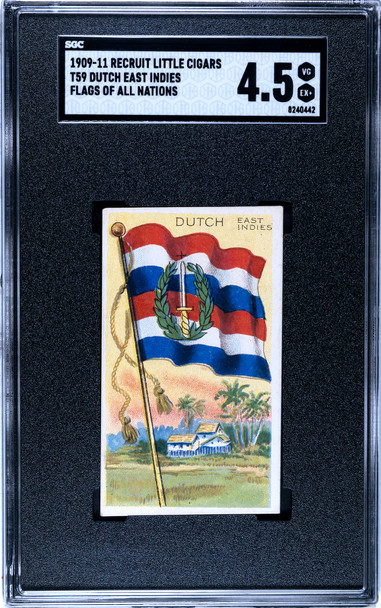1909-1911 T59 Flags of all Nations Dutch East Indies Recruit Little Cigars SGC 4.5 front of card