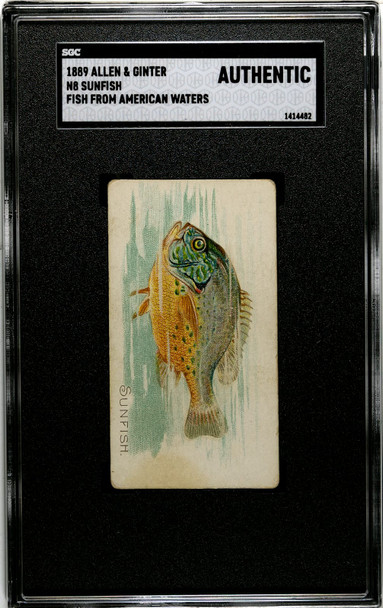 1889 N8 Allen & Ginter Sunfish 50 Fish From American Waters SGC A front of card