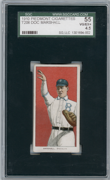 1910 T206 Doc Marshall Piedmont 350 SGC 4.5 front of card