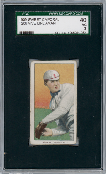 1909 T206 Vive Lindaman Sweet Caporal 150 SGC 3 front of card