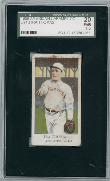 1909 E91B American Caramel Co. Ira Thomas SGC 1.5 front of card