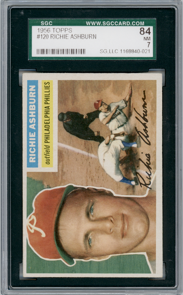 1956 Topps Richie Ashburn #120 SGC 7 front of card
