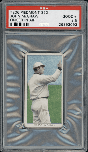 1910 T206 John McGraw Finger in Air Piedmont 350 PSA 2.5 front of card