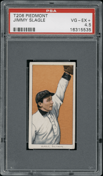 1910 T206 Jimmy Slagle Piedmont 350 PSA 4.5 front of card