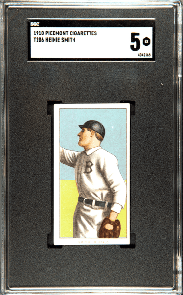 1910 T206 Heinie Smith Piedmont 350 SGC 5 front of card