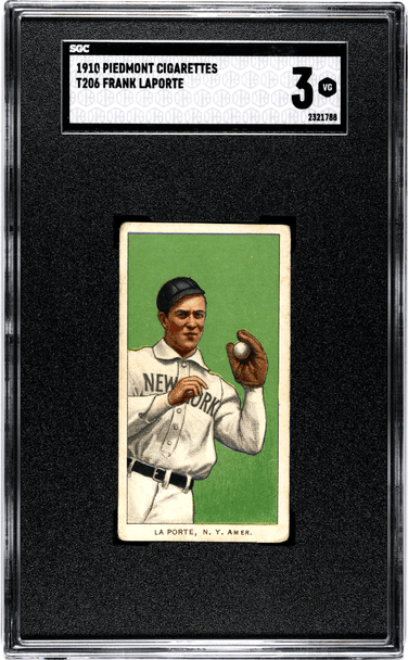 1910 T206 Frank LaPorte Piedmont 350 SGC 3 front of card