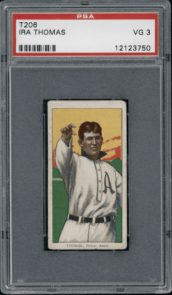 1910 T206 Ira Thomas Piedmont 350 PSA 3 front of card