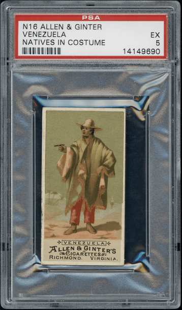 1886 N16 Allen & Ginter Venezuela Natives in Costume PSA 5 front of card