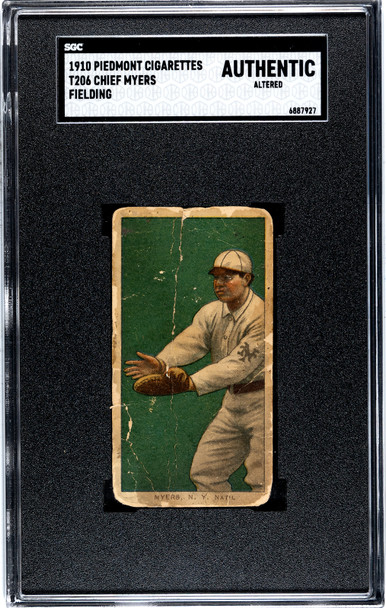 1910 T206 Chief Myers Fielding Piedmont 350 SGC A front of card