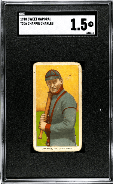 1910 T206 Chappie Charles Sweet Caporal 350 SGC 1.5 front of card