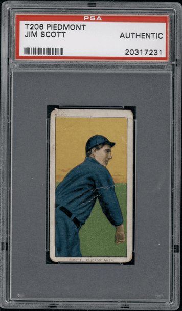 1910 T206 Jim Scott Piedmont 350 PSA A front of card
