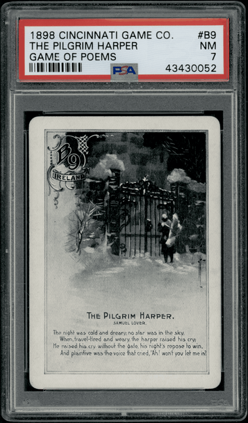 1898 Cincinnati Game Company The Pilgrim Harper #B9 Game of Poems PSA 7 front of card