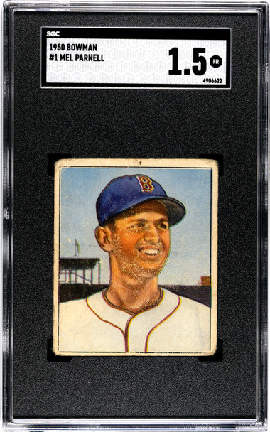 1950 Bowman Mel Parnell #1 SGC 1.5 front of card