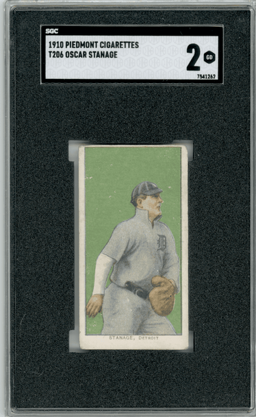 1910 T206 Oscar Stanage Piedmont 350 SGC 2 front of card