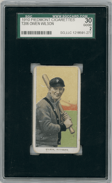 1910 T206 Owen Wilson Piedmont 350 SGC 2 front of card