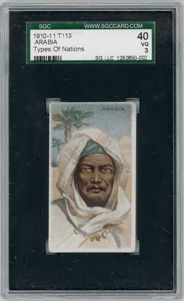 1909-11 T113 Arabia Types of Nations SGC 3 front of card