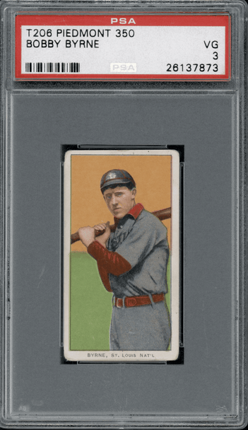 1910 T206 Bobby Byrne Piedmont 350 PSA 3 front of card