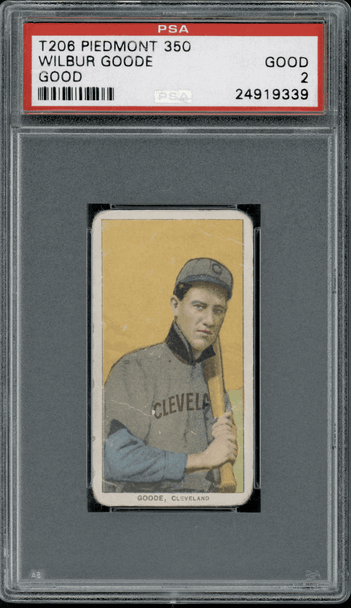 1910 T206 Wilbur Goode - Good Good Piedmont 350 PSA 2 front of card