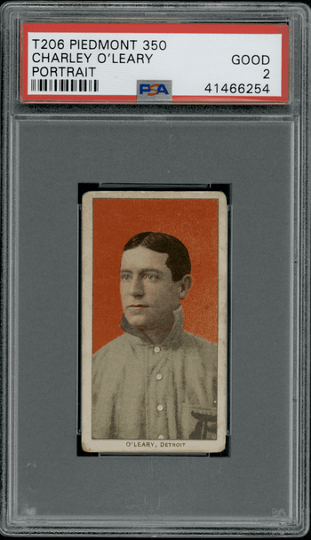 1910 T206 Charley O'Leary Portrait Piedmont 350 PSA 2 front of card