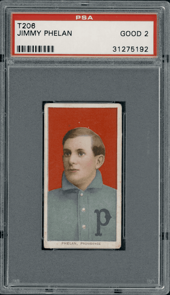 1910 T206 Jimmy Phelan Piedmont 350 PSA 2 front of card