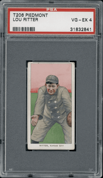 1910 T206 Lou Ritter Piedmont 350 PSA 4 front of card