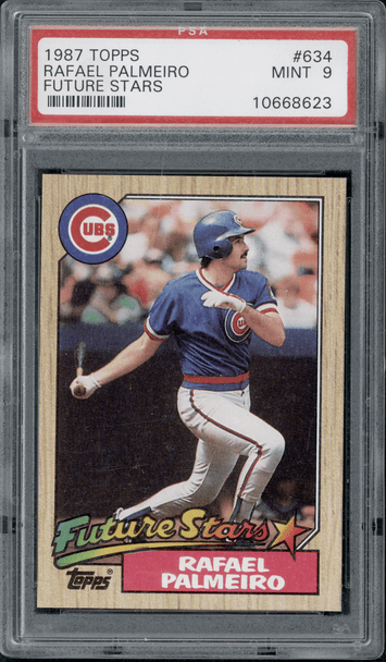 1987 Topps Rafael Palmeiro PSA 9 front of card