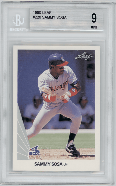 1990 Leaf Sammy Sosa #220 BGS 9 front of card