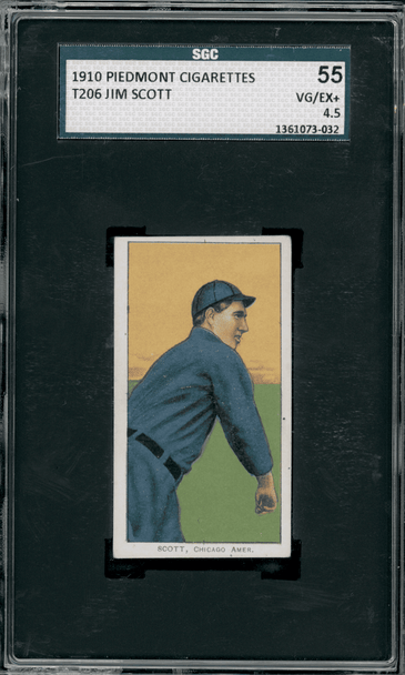 1910 T206 Jim Scott Piedmont 350 SGC 4.5 front of card