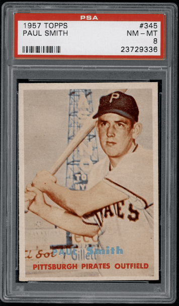 1957 Topps Paul Smith #345 PSA 8 front of card