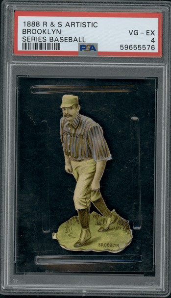 1888 R & S Artistic Brooklyn Die-Cut Series Baseball PSA 4 front of card