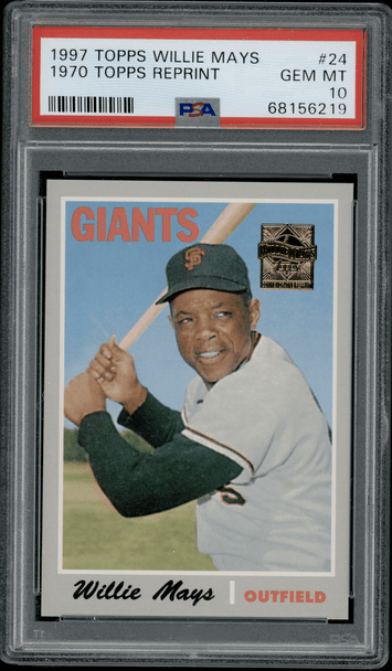 1997 Topps Reprint Willie Mays 1970 Topps Reprint #24 PSA 10 front of card