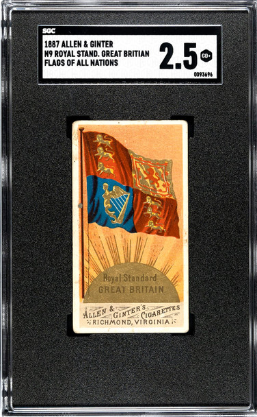 1887 N9 Allen & Ginter Royal Standard Great Britain Flags of All Nations SGC 2.5 front of card