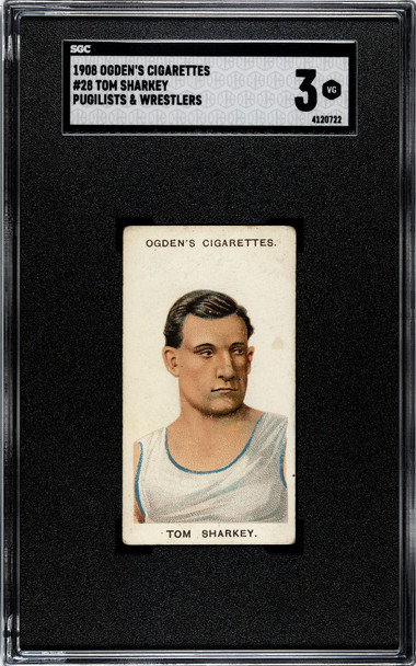 1908 Ogden's Cigarettes Tom Sharkey #28 Pugilists & Wrestlers SGC 3 front of card