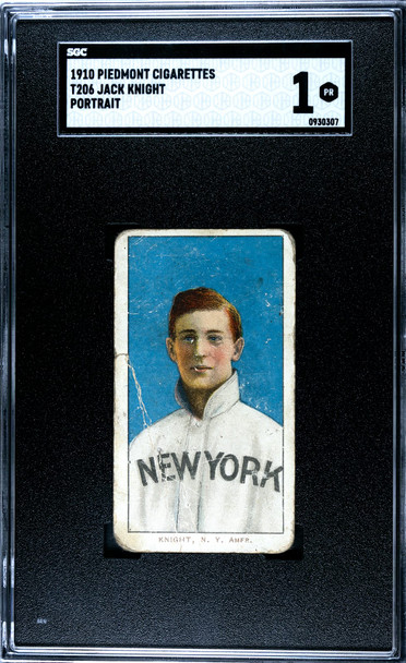 1910 T206 Jack Knight Portrait Piedmont 350 SGC 1 front of card