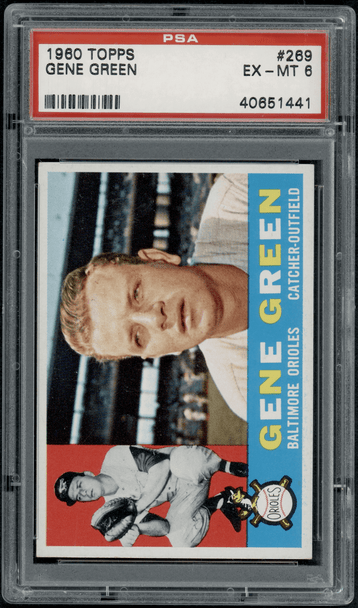 1960 Topps Gene Green #269 PSA 6 front of card