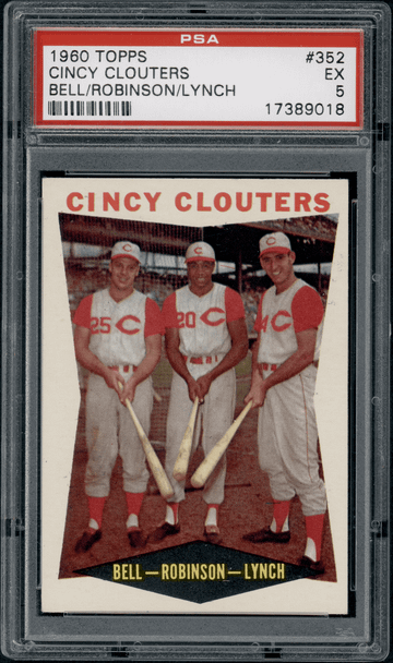 1960 Topps Cincy Clouters with Frank Robinson #352 PSA 5 front of card