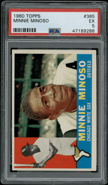1960 Topps Minnie Minoso #365 PSA 5 front of card
