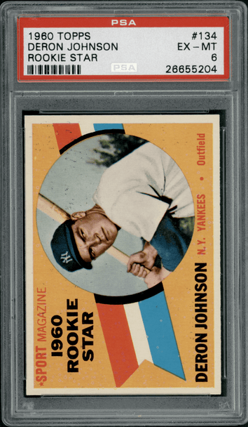 1960 Topps Deron Johnson #134 PSA 6 front of card