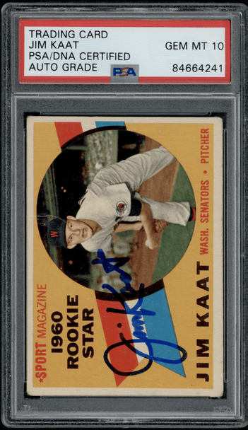 1960 Topps Jim Katt #136 PSA Autograph 10 front of card