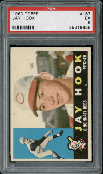 1960 Topps Jay Hook #187 PSA 5 front of card
