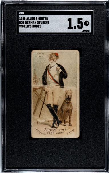 1888 N31 Allen & Ginter German Student Worlds Dudes SGC 1.5 front of card