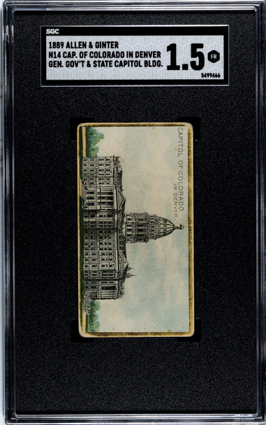 1889 N14 Allen & Ginter Capitol of Colorado Government & State Capital Buildings SGC 1.5 front of card
